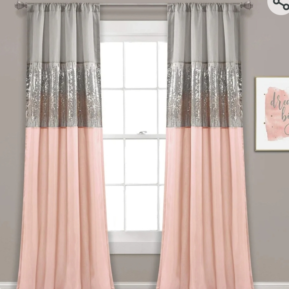 Lush Decor Night Sky Window Curtain Panel - Single Panel - Chic Two-Tone Sequins